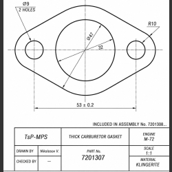 Kpl Uszczelek gaźnika izolatory tekstolit 4 mm K-37 Graetzin G24/ Amal m76/426 M-72 pasuje do BMW R51 R61 R66 R71 R5/6
